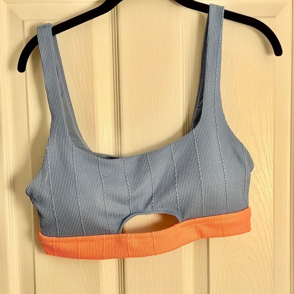 Aerie Jacquard High Cut Cheeky Swim Bottom Blue and Orange Size Medium NWT - Picture 13 of 16